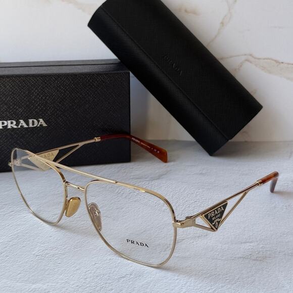 Prada Accessories - NEW Prada PR B50V Gold Pilot Aviator Eyeglasses Frames